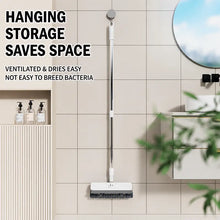 Cargar imagen en el visor de la galería, 4-In-1 Liquid Dispensing Floor Scrub Brush with Long Plastic+Steel Handle, 25Cm Heavy-Duty Stiff Bristle Broom with Squeegee & Tweezer for Floors/Tiles Deep Cleaning House Supplies, Wet Dry Fur Remover Grey Home Care Tool Hard Kitchen Scraper Brooms Push