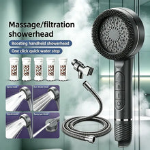 Cargar imagen en el visor de la galería, Shower Head, Handheld Shower Combination, Wall-Mounted, with Bracket/Hose and Dirt Removal Water Filter, Handheld Massage Function, 4+1 Modes Can Be Adjusted, Comfortable to the Skin, Gentle Decontamination.
